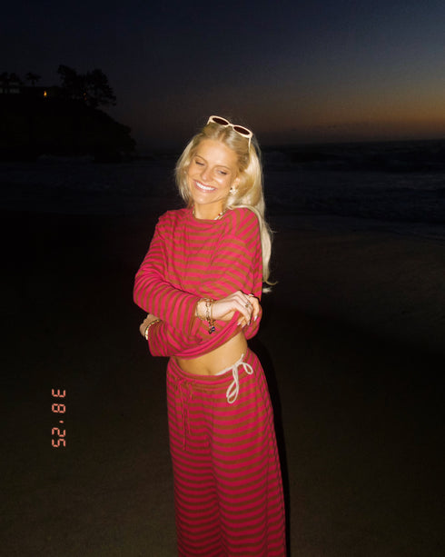 Beach Bum Striped Set // Sunset Pink